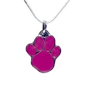 Coach - Paw Print pendant with .925 silver chain, EUC, fuchsia